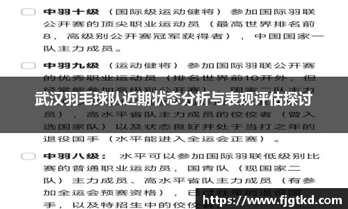 武汉羽毛球队近期状态分析与表现评估探讨